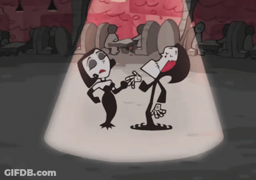 Man And Woman Dancing In Dark Room GIF