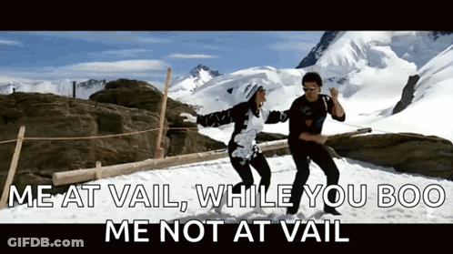 Man And Woman Dancing In Snow Me At Vail While You Boo Me Not At Vail GIF