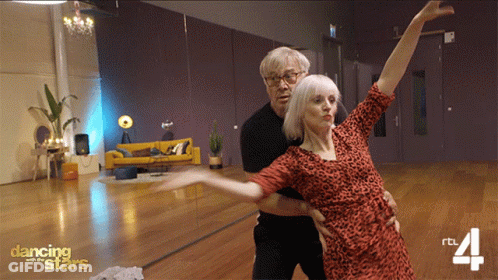 Man And Woman Dancing In Studio Dancing With The Stars GIF