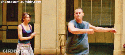 Man And Woman Dancing In Studio GIF