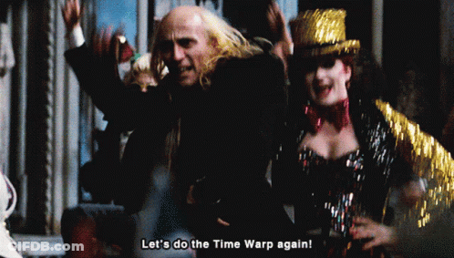 Man And Woman Dancing Let's Do The Time Warp Again GIF