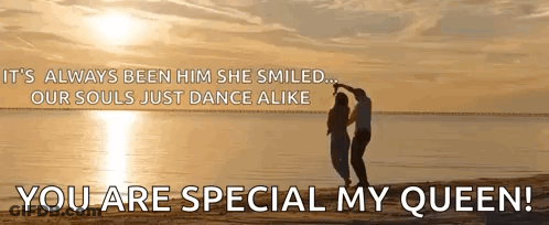 Man And Woman Dancing On Beach You Are Special My Queen GIF