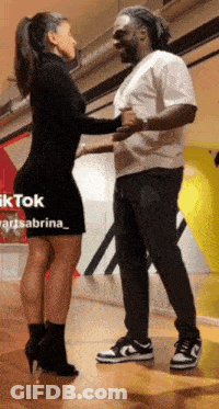 Man And Woman Dancing On Dance Floor GIF