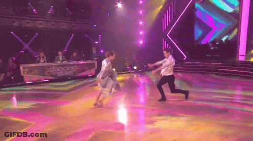 Man And Woman Dancing On Dancing With The Stars Stage GIF