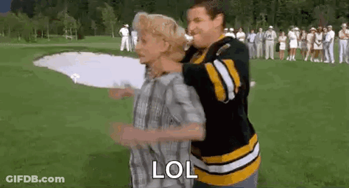 Man And Woman Dancing On Golf Course GIF