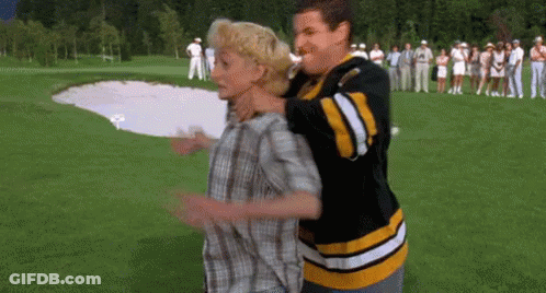 Man And Woman Dancing On Golf Course GIF