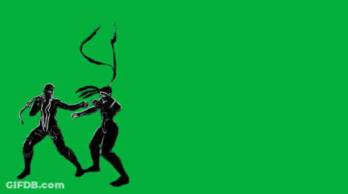 Man And Woman Dancing On Green Screen GIF