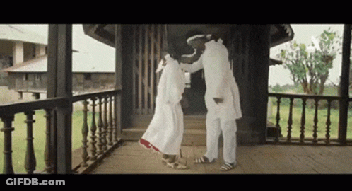 Man And Woman Dancing On Porch GIF
