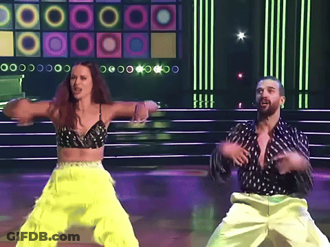Man And Woman Dancing On Stage GIF