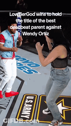 Man And Woman Dancing On U.S. Army Mat GIF