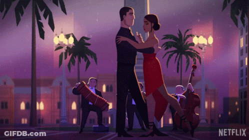 Man And Woman Dancing With Netflix Logo GIF
