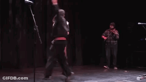 Man And Woman Dancing With Violin Player GIF
