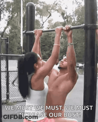 Man And Woman Doing Pull Ups GIF