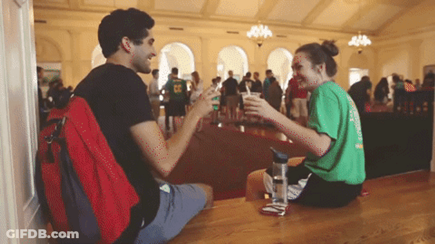 Man And Woman Enjoying Dr Pepper Float GIF