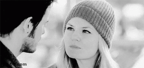 Man And Woman Eye To Eye Black And White GIF