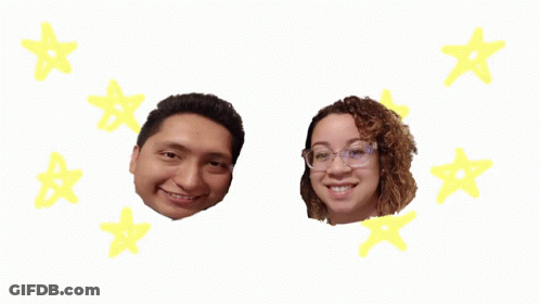 Man And Woman Faces Surrounded By Pink Stars October 30Th GIF