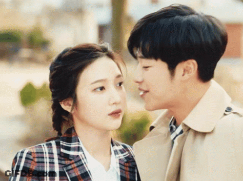Man And Woman Facing Each Other Eyes Closed GIF