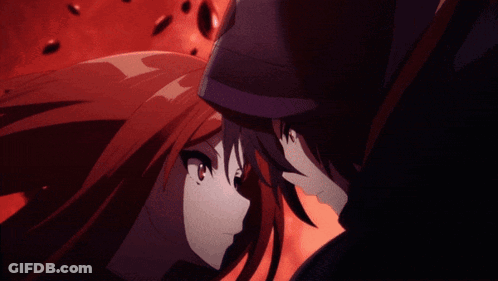 Man And Woman Fighting In Front Of Full Moon GIF