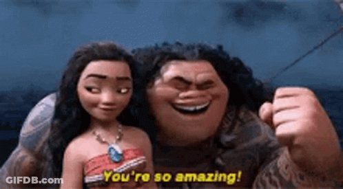Man And Woman From Moana Talking GIF