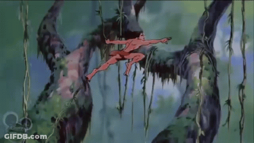 Man And Woman Hanging From Trees GIF