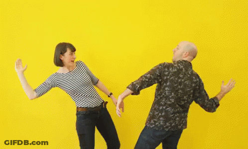 Man And Woman High Five Saying Way To Go GIF