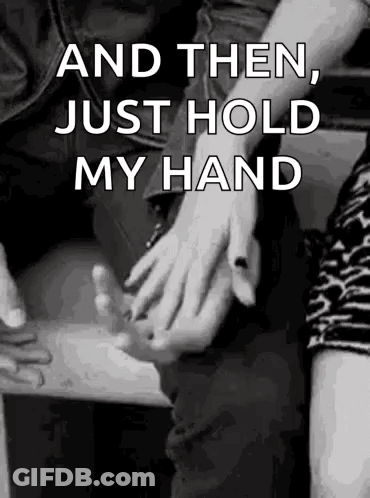 Man And Woman Holding Hands Black And White GIF