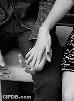Man And Woman Holding Hands Black And White Photo GIF