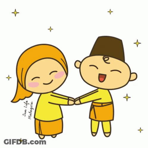 Man And Woman Holding Hands Salam Raya GIF
