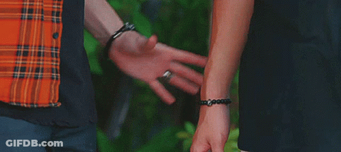 Man And Woman Holding Hands With Bracelets GIF