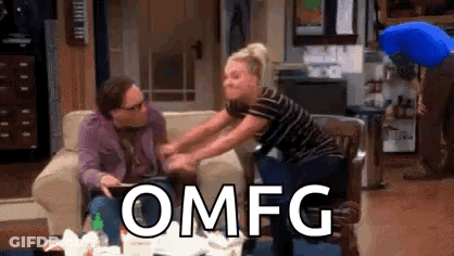 Man And Woman Holding Hands With Omfg GIF