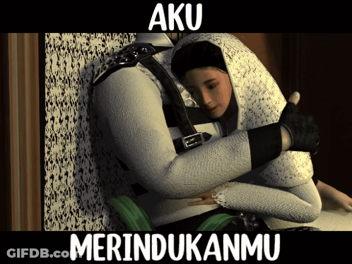 Man And Woman Hugging Aku Merindukanmu GIF