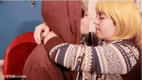 Man And Woman Hugging And Kissing GIF