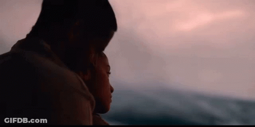 Man And Woman Hugging At Sunset Ocean GIF