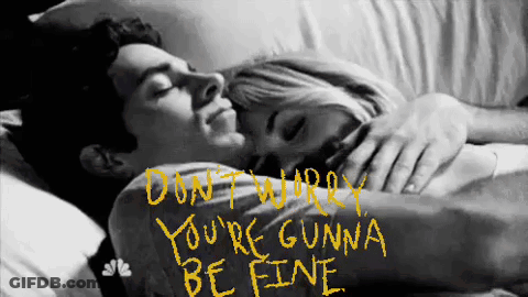 Man And Woman Hugging Black And White Don't Worry You're Gunna Be Fine GIF