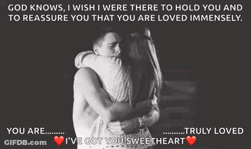 Man And Woman Hugging God Knows GIF