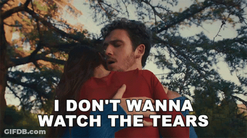 Man And Woman Hugging I Don't Wanna Watch The Tears GIF