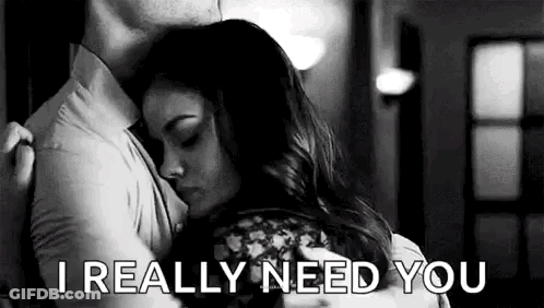 Man And Woman Hugging In Black And White Saying I Really Need You GIF