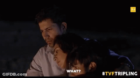 Man And Woman Hugging In Dark Room Asking What GIF