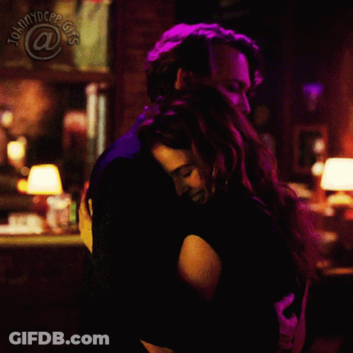 Man And Woman Hugging In Dark Room Johnnydeepgifs GIF