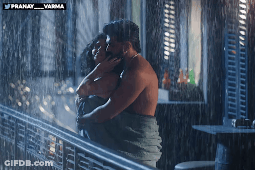 Man And Woman Hugging In Rain #Pranay_Varma GIF