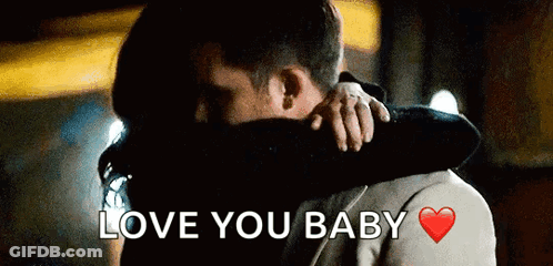 Man And Woman Hugging Love You Baby GIF