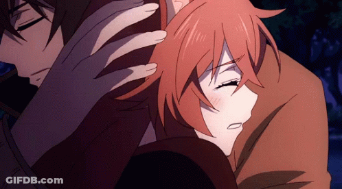 Man And Woman Hugging, Man Touching Woman's Ear GIF