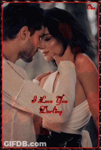 Man And Woman Hugging Saying I Love You Darling GIF