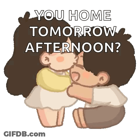 Man And Woman Hugging With You Home Tomorrow Afternoon GIF
