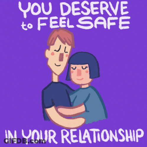 Man And Woman Hugging You Deserve To Feel Safe In Your Relationship GIF