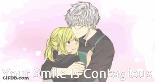 Man And Woman Hugging Your Smile Is Contagious GIF