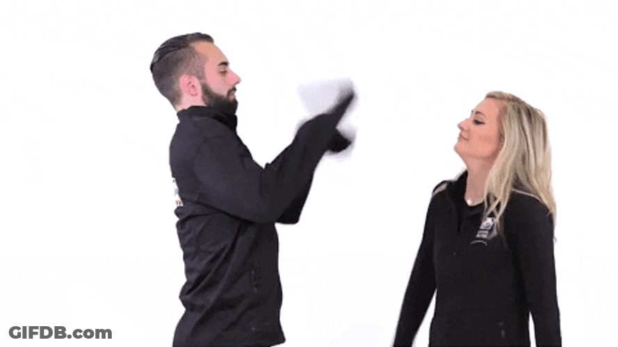 Man And Woman In A Cat Fight GIF