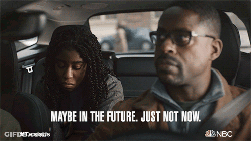 Man And Woman In Car Saying Maybe In The Future Just Not Now GIF