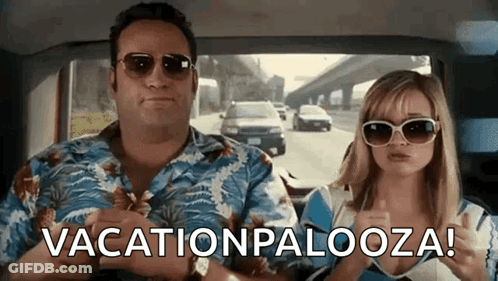Man And Woman In Car With Sunglasses Vacationpalooza GIF