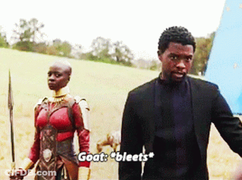 Man And Woman In Field Saying Goat Bleats GIF